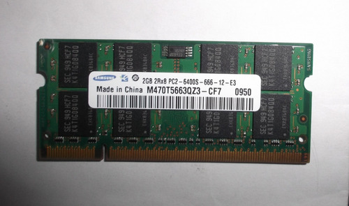 Memoria Ram Laptop Ddr2/ 2gb Pc2-6400/800mhz Varias Marcas