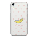 Capa De Celular Banana Bolinhas Rosa E Nome