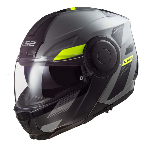 Casco Abatible De Moto Ls2 Ff902 Scope Nardo Gris/ Amarillo