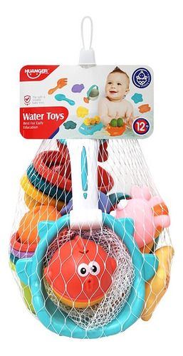 Set Juguetes Para Agua Baño Barcos Y Animales 17 Pzs Bebes