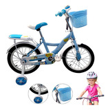 Bicicleta Infantil Entrenadora R-16 Canasta Asiento V-brakes Color Azul Tamaño Del Cuadro 16