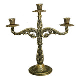 Castiçal 3 Velas Bronze 30 Cm Religião Igrejas Fé Promessa