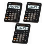 3 Calculadora Casio Mx-12b Preta De Mesa 12 Dígitos Nf Lacre
