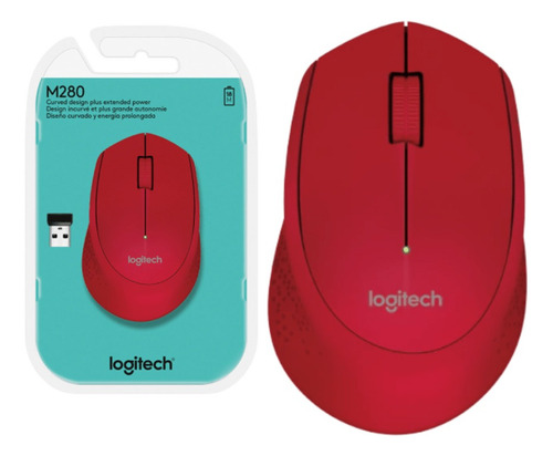 Mouse Logitech Wireless Usb 2.4 M280 Rojo 