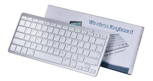 Teclado Bluetooth Sem Fio Tablet iPad Mac Pc Notebook Branco