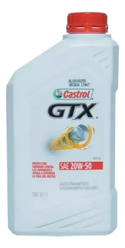 Aceite Castrol Gtx 20w50 X 1 Litro Mineral - Parat