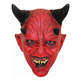 Máscara Látex De Niños Demonio Devil Junior Halloween Terror Color Rojo