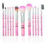 Set Brochas De Maquillaje Hello Kitty 12 Piezas Color Rosa