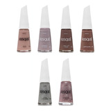 Kit Esmalte Risque Atacado Manicure 4 Nudes + 2 Glitter