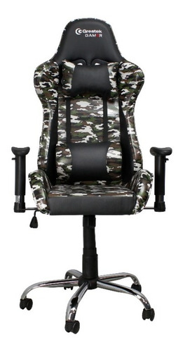 Cadeira Gamer Estofada Greatek Camuflada