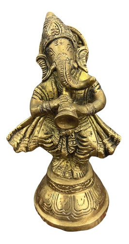 Estátua Ganesha ~700 Gr Bronze ~15 Cm Ga075043