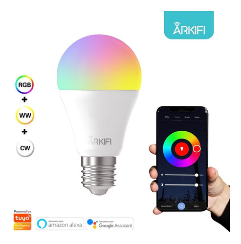 Ampolleta Multicolor Inteligente Wifi E27 9w Arkifi Ak-a60