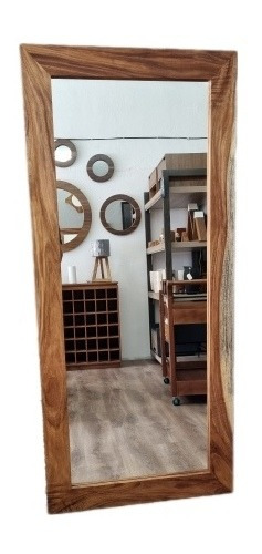 Espejo Cuerpo Completo Madera De Parota Sólida 180x80cm