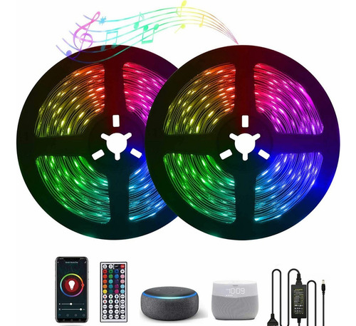 Tira De Luces Led Rgb5050 De 20m Con Wifi Para Alexa