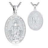 Loove Collar Con Medalla Milagrosa De La Virgen María De Pla