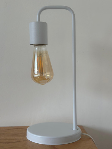 Velador Lámpara Industrial De Mesa Con Luz Cálida Blanco X2