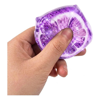 Juguete Antiestrés Squishy Cubo De Hielo Maltosa Con Glitter Lila