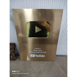 Placa De Youtube Dorada (envío Incluído)