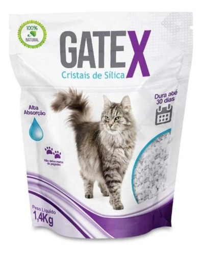 Areia Sílica Com Cristais Azul Grossa Gatex 1,4kg X 1.4kg De Peso Neto  Y 1.4kg De Peso Por Unidade