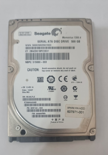 Hd Notebook Seagate 500gb St500lm021 7200rpm