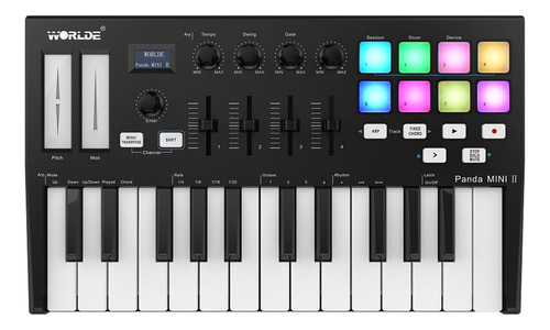 Controlador Midi Midi Portátil De 25 Teclas Usb Panda Mini I