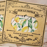 Platos De Sitio De Papel Premium Limón Pack 20 Unid.
