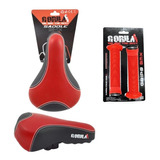 Asiento Bicicleta Bmx Y Puños Gorila Rojo