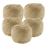 Kit C/5 Fio Cordão Barbante Rami 2mm Rolo 200g Sisal 180 Mts