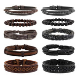 Milakoo 10 Pulseras De Cuero Trenzado Para Hombres Y Mujeres