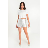 Falda Short Cruzado Metalizado High Street