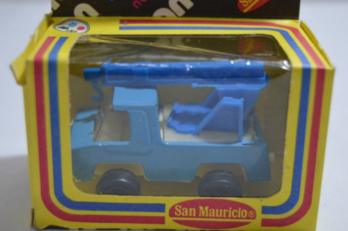 San Mauricio Mini Camión Grúa Celeste Nuevo En Caja