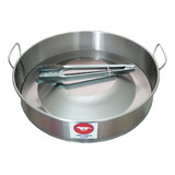 Comal Choricero, 40 Cm. De Diámetro, Acero Inoxidable 430