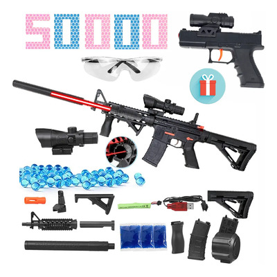 M4a1 Pistola De Juguete Pistolas De Hidrogel Para Niños Con Laser Y 50000 Bombas De Agua, Con Un Pequeño De Armas,color Negro | Envío gratis