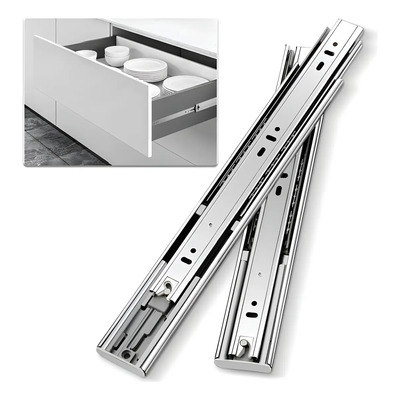 Corredera Riel Extensión Push To Open Reforzada 30cm 2 Pzas Plateado | MercadoLibre