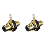 Conector Rca Jack Ficha Hembra Chasis Panel Negro - Pack X 2