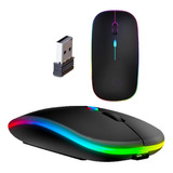 Mouse Sem Fio Rgb Ergonômico Led Bluetooth Recarregável Usb