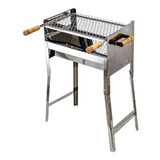 Churrasqueira Grill De Inox Com Grelha  25x 50 Cm  