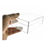 Caixa Multiuso Acrilico Cristal Organizadora 20x10x5cm Cor Transparente Tampa Presente