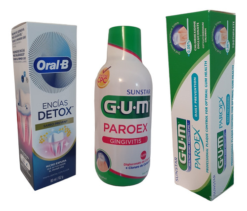 Kit Pasta Dental Detox, Pasta Paroex Y Enjuague Paroex Gum