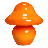 Lámpara De Mesa De Hongo Translúcido Naranja