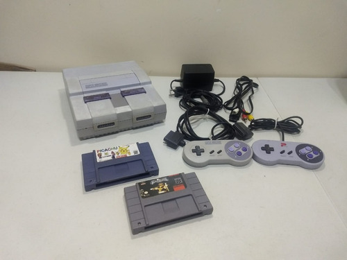 Super Nintendo Com 2 Controles + 2 Fitas 