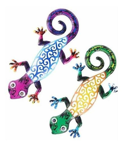 Hemoton 2 Uds Gecko Decoración De Pared Metal Jardín Pared A