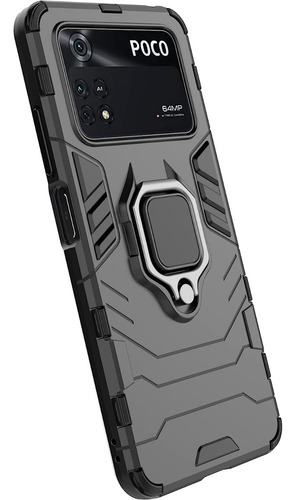 Funda Ring Armor Antigolpe Para Xiaomi Pocophone M4 Pro 4g