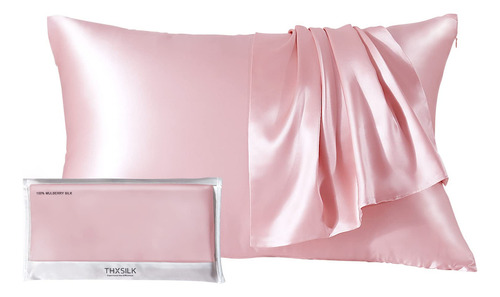 Funda De Almohada De Seda Natural Para Cabello Y Piel Rosa E