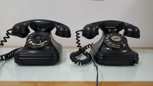 Antiguo Teléfono Negro Baquelita Standard Electric Funciona