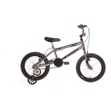 Bicicleta Aro 16 Cromada Com Rodinhas E Freios V-brake 