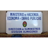 Antiguo Cartel Enlozado Bombe Ministerio Hacienda E Ríos