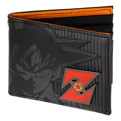 Billetera Dragon Ball Z Con Insignia Metálica «z» - Cartera Hombre | Regalo Ideal Para Fanáticos, Novio, Padre, Amigo | Estilo Goku | Meses sin interés