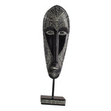 Escultura De Máscara Africana, Artesanía De 12x7,5x41,5cm