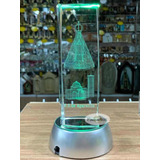 Cristal Pedra Nossa Senhora Aparecida Vidro 18cm Base Led